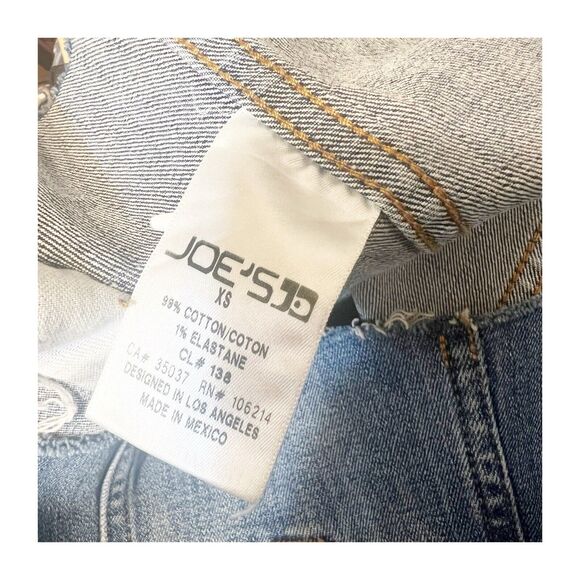 Joe’s Jeans Distressed Jean Jacket Long Sleeve Size XS Grunge Boho Raw Hem - Picture 10 of 14